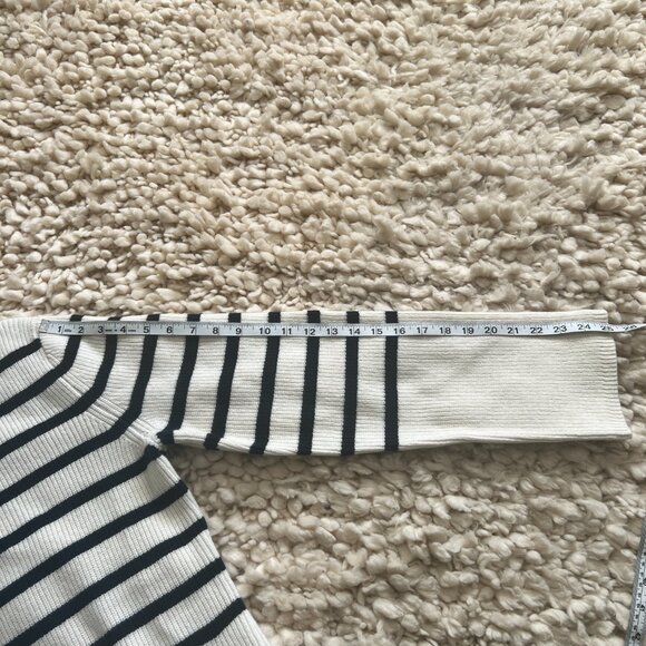 NWOT rag & bone Nancy navy and cream striped cardigan size L - Picture 6 of 6